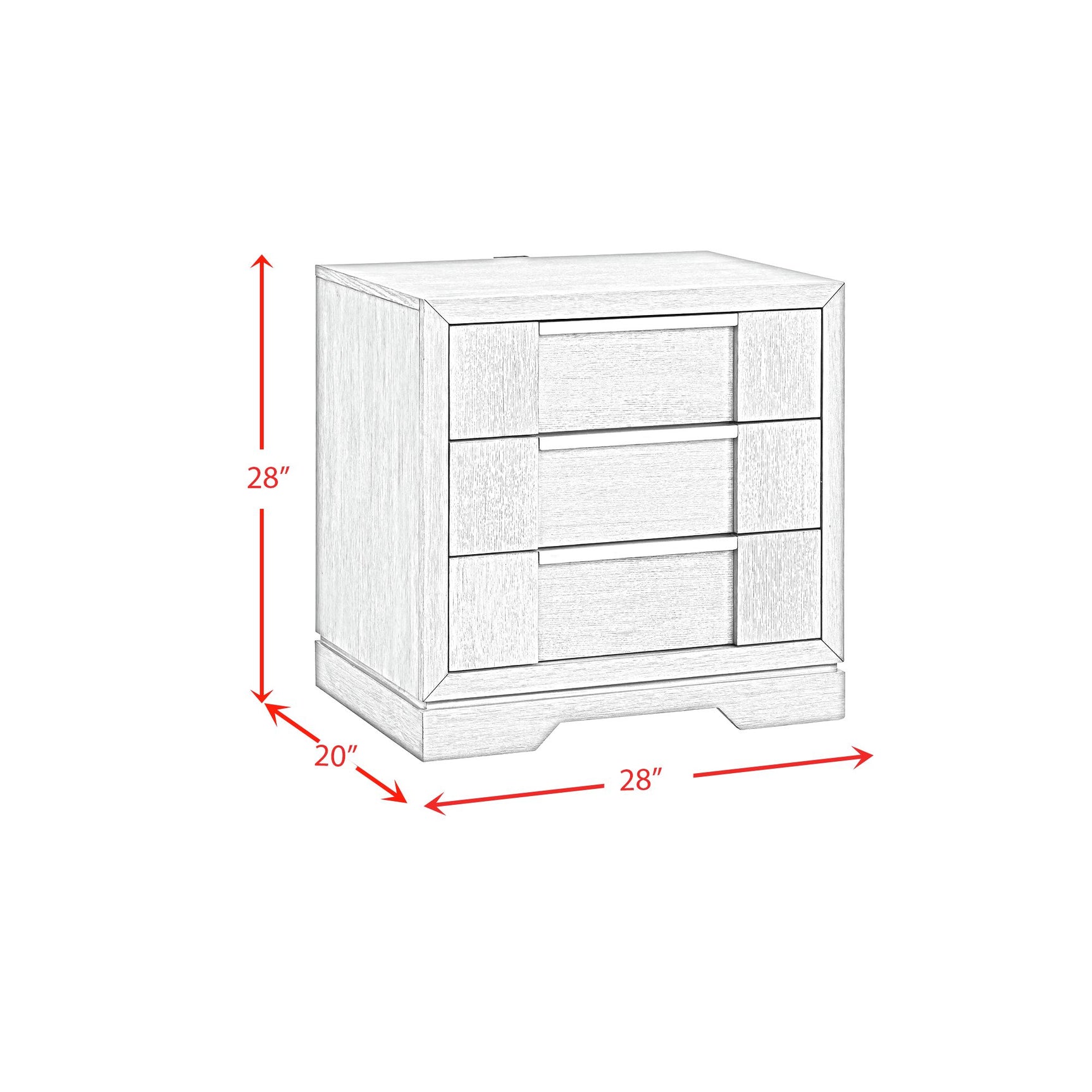 Kelis Queen Panel 4PC Bedroom Set with LED in Grey