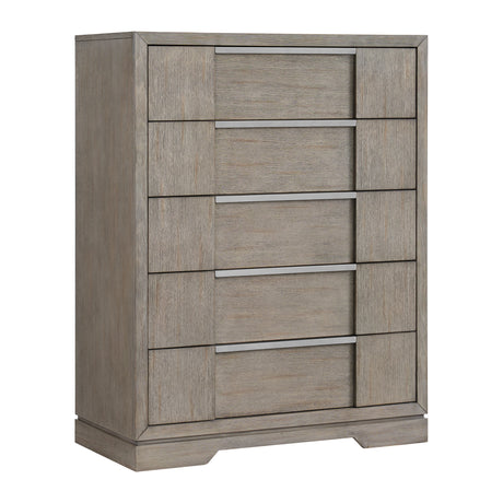 Kelis 5-Drawer Chest in Grey - Tampa Furniture Outlet