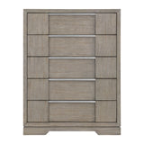 Kelis 5-Drawer Chest in Grey - Tampa Furniture Outlet