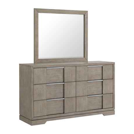 Kelis Dresser and Mirror Set in Grey - Tampa Furniture Outlet