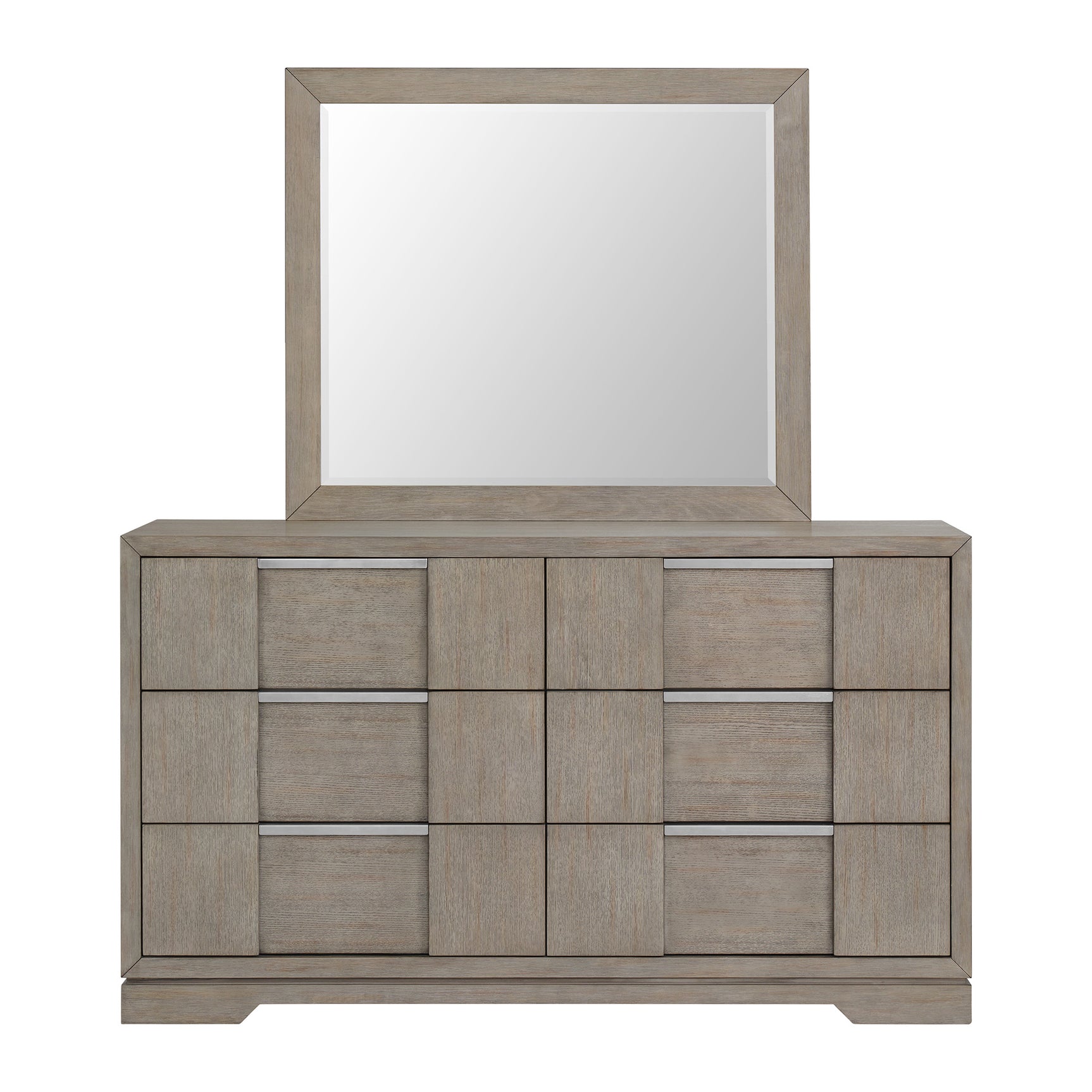 Kelis Dresser and Mirror Set in Grey - Tampa Furniture Outlet