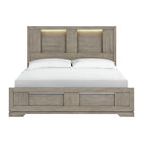 Kelis King Panel Bed with LED in Grey - Tampa Furniture Outlet