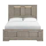 Kelis Queen Panel Bed with LED in Grey - Tampa Furniture Outlet