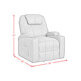 Kenmore P1 Lift Chair with Heat Massage in Simba DK Grey - Tampa Furniture Outlet