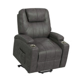 Kenmore P1 Lift Chair with Heat Massage in Simba DK Grey - Tampa Furniture Outlet