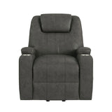 Kenmore P1 Lift Chair with Heat Massage in Simba DK Grey - Tampa Furniture Outlet