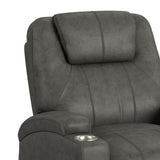 Kenmore P1 Lift Chair with Heat Massage in Simba DK Grey - Tampa Furniture Outlet