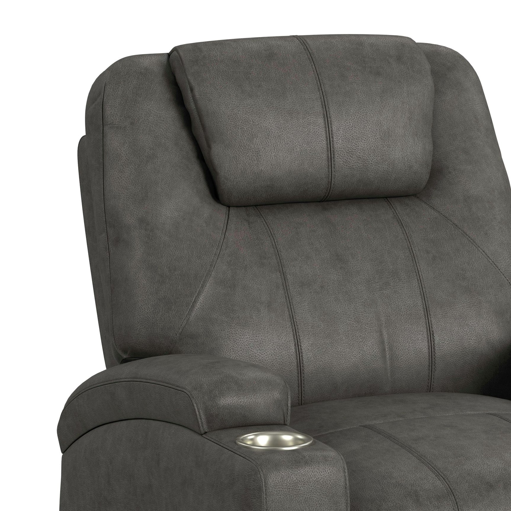 Kenmore P1 Lift Chair with Heat Massage in Simba DK Grey - Tampa Furniture Outlet