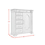 Kings Court 1 Door and 7-Drawer Chest in Black