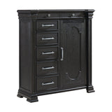 Kings Court 1 Door and 7-Drawer Chest in Black - Tampa Furniture Outlet