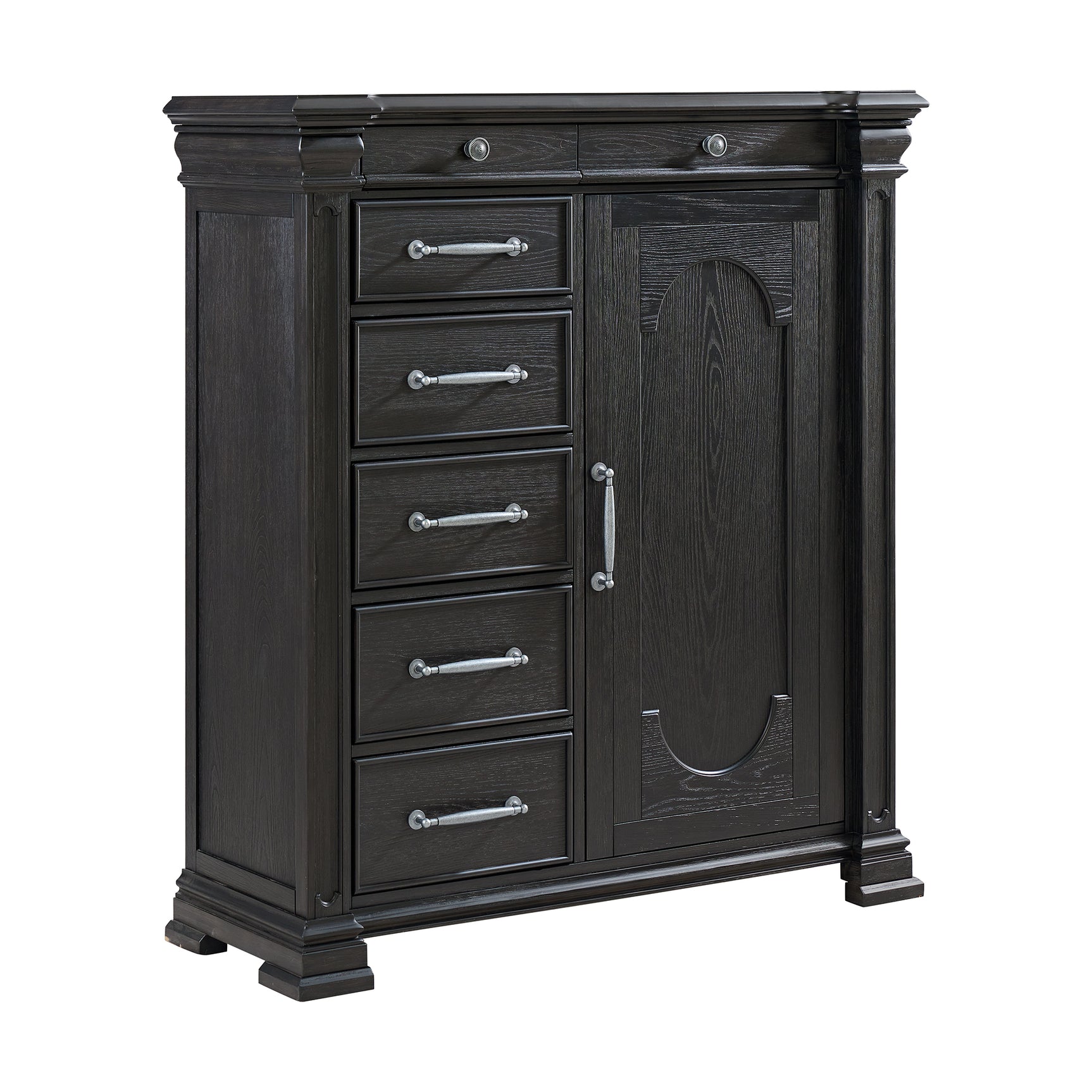 Kings Court 1 Door and 7-Drawer Chest in Black - Tampa Furniture Outlet