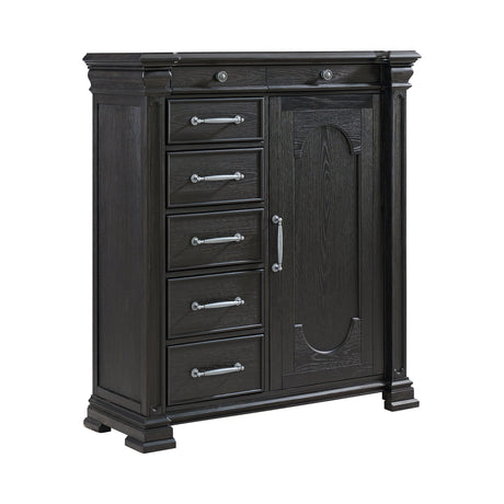 Kings Court 1 Door and 7-Drawer Chest in Black