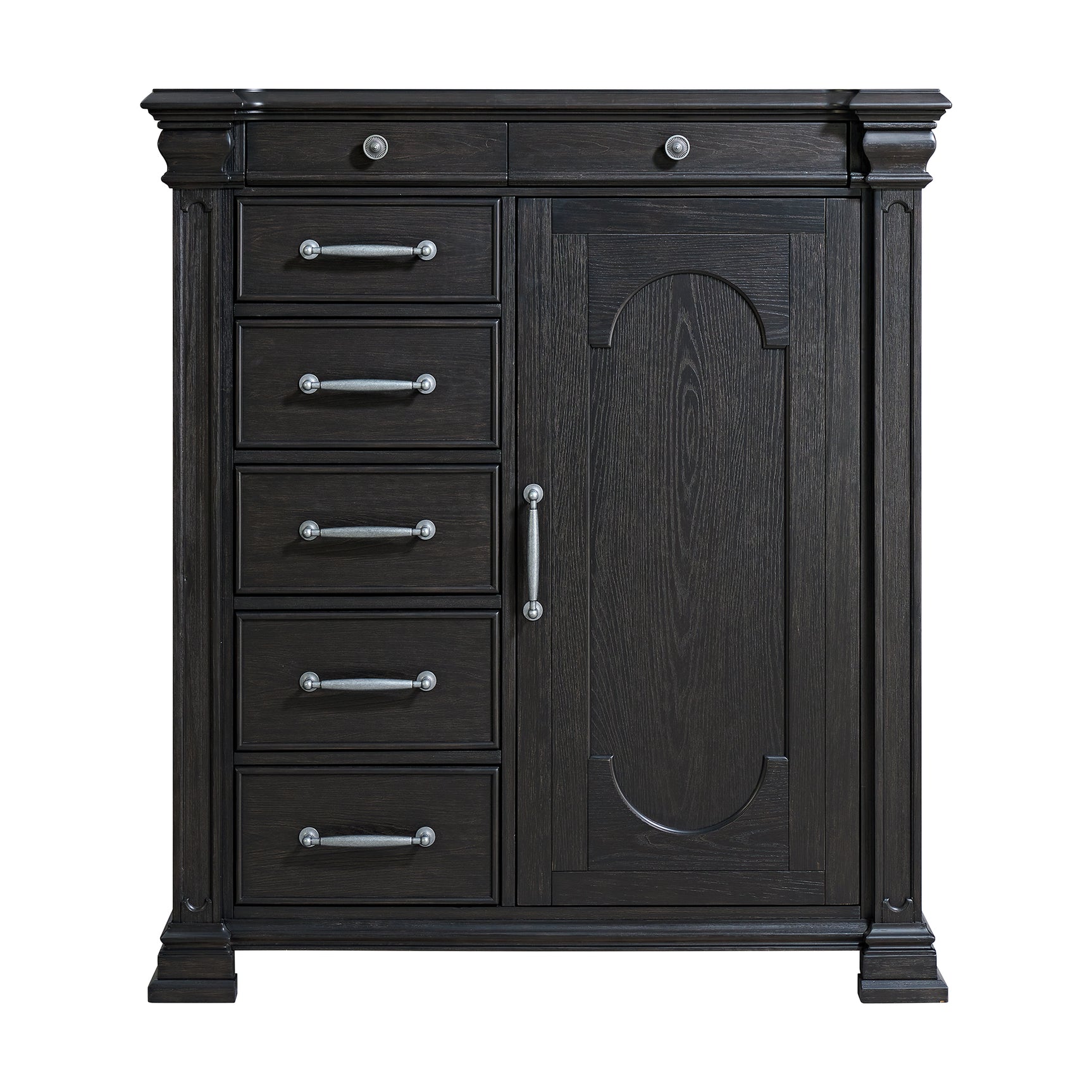 Kings Court 1 Door and 7-Drawer Chest in Black - Tampa Furniture Outlet