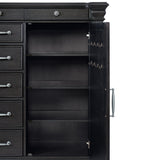 Kings Court 1 Door and 7-Drawer Chest in Black - Tampa Furniture Outlet