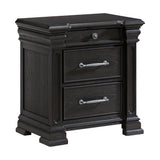 Kings Court 3-Drawer Nightstand (Sliding Top) in Black - Tampa Furniture Outlet