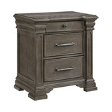 Kings Court 3-Drawer Nightstand (Sliding Top) in Grey