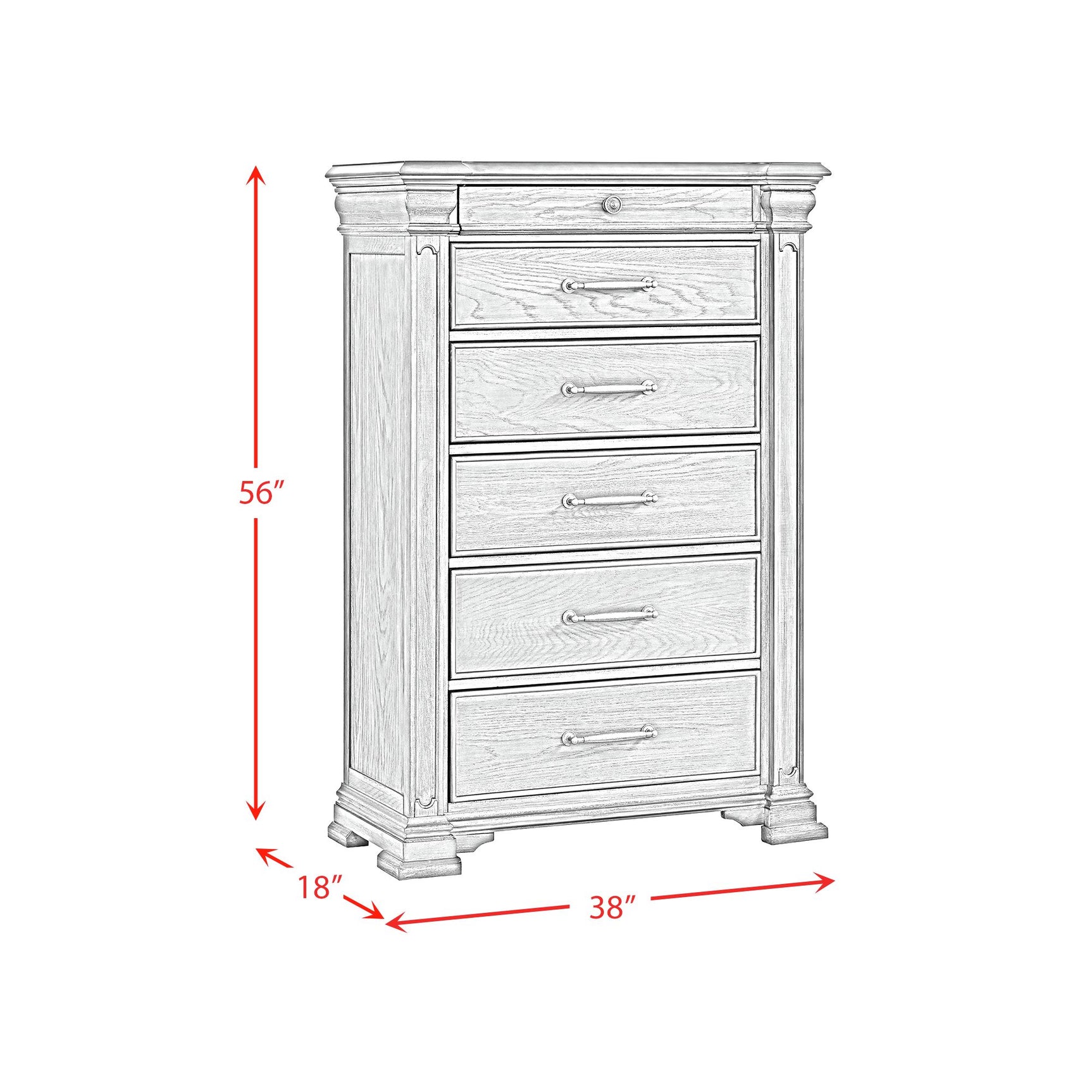 Kings Court 6-Drawer Chest in Black