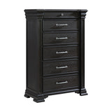 Kings Court 6-Drawer Chest in Black - Tampa Furniture Outlet
