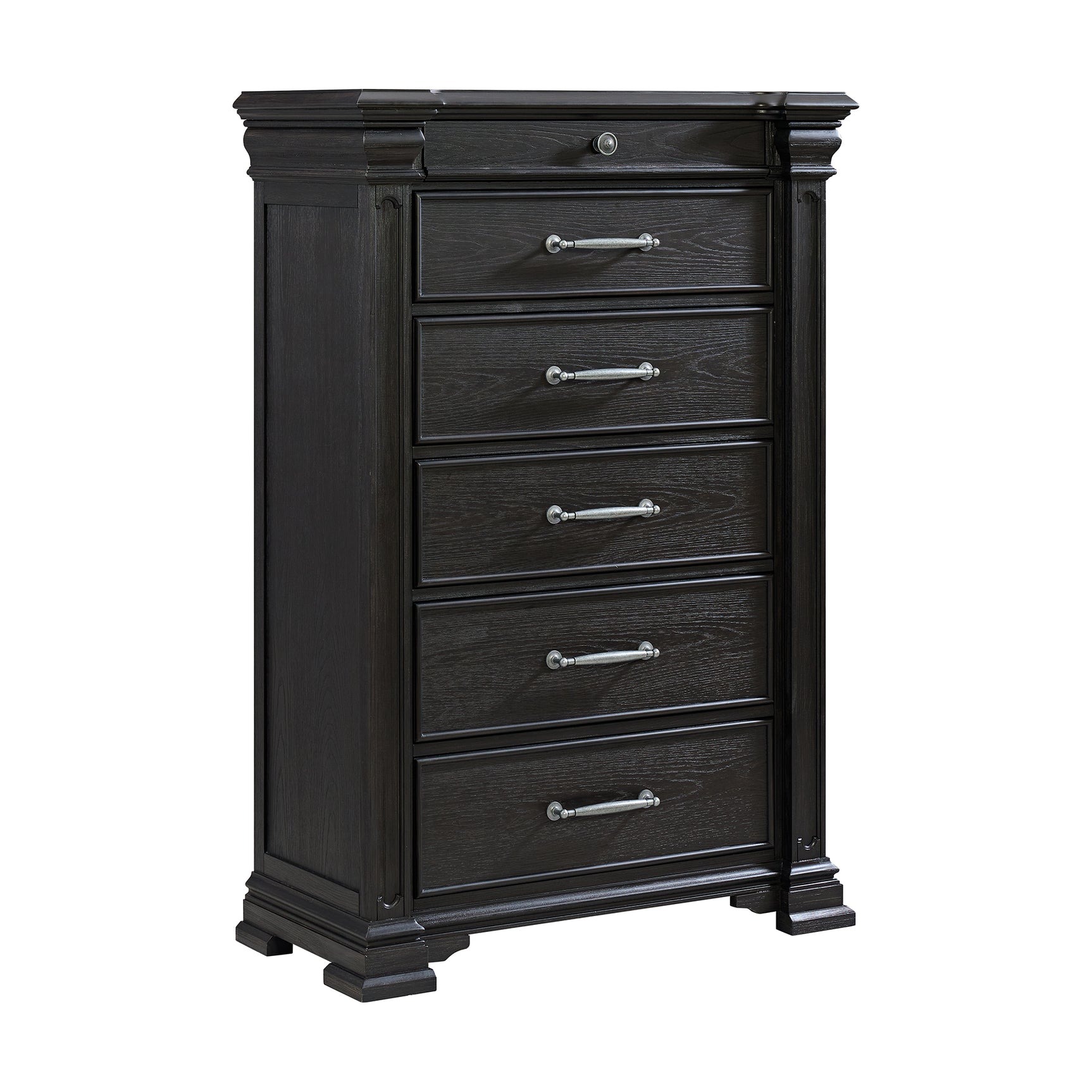 Kings Court 6-Drawer Chest in Black - Tampa Furniture Outlet