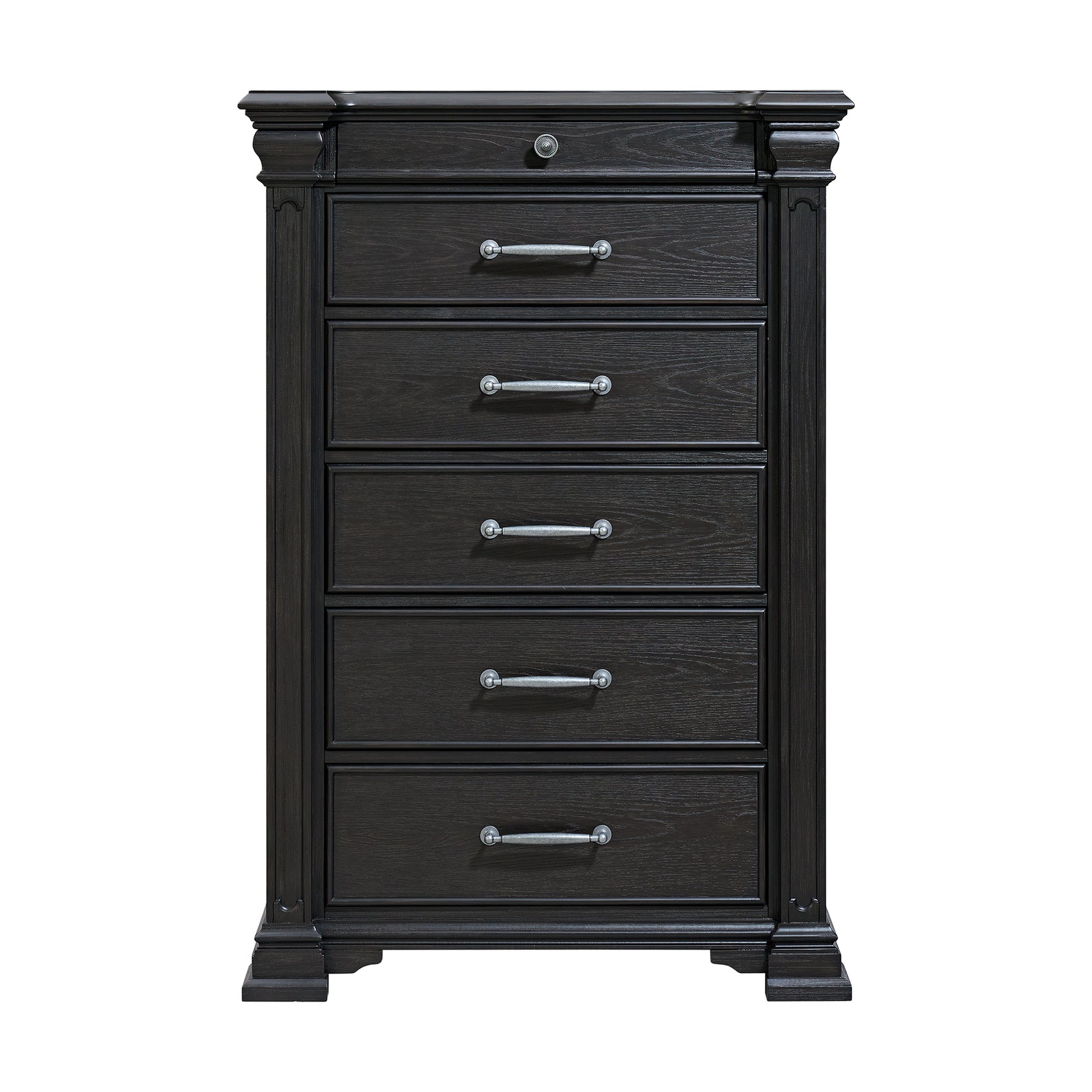 Kings Court 6-Drawer Chest in Black - Tampa Furniture Outlet