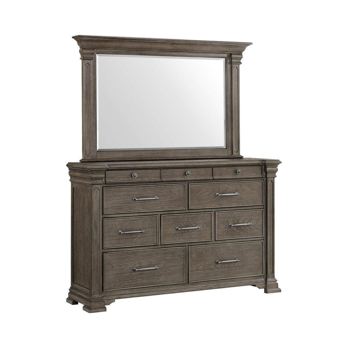 Kings Court Dresser & Mirror in Grey