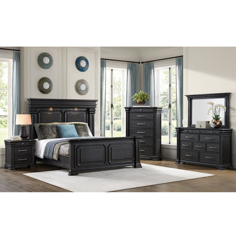 Kings Court Queen Bed in Black – SKU B.10318.QB | Elements