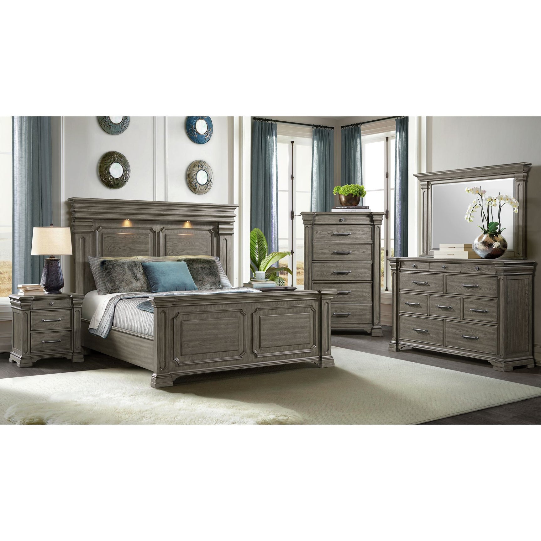 Kings Court 6-Drawer Chest in Grey – SKU B.10315.CH | Elements