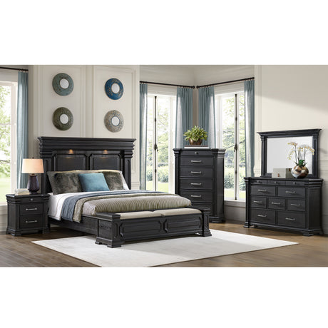 Kings Court King Storage Bed in Black – SKU B.10318.KSB | Elements