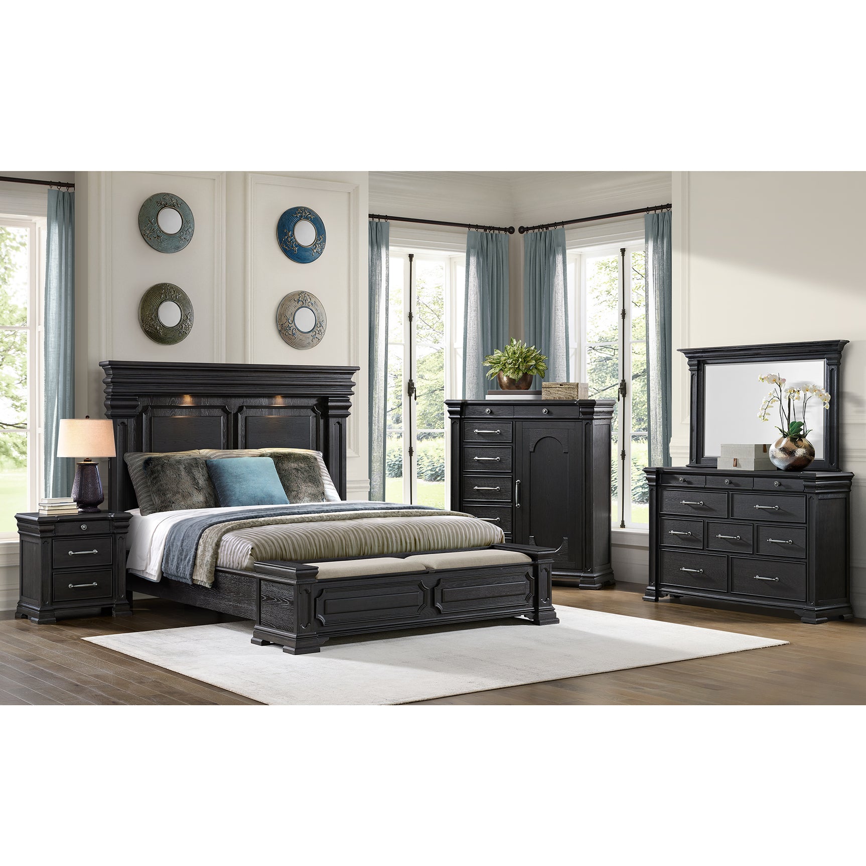 Kings Court Queen Storage Bed in Black - Tampa Furniture Outlet