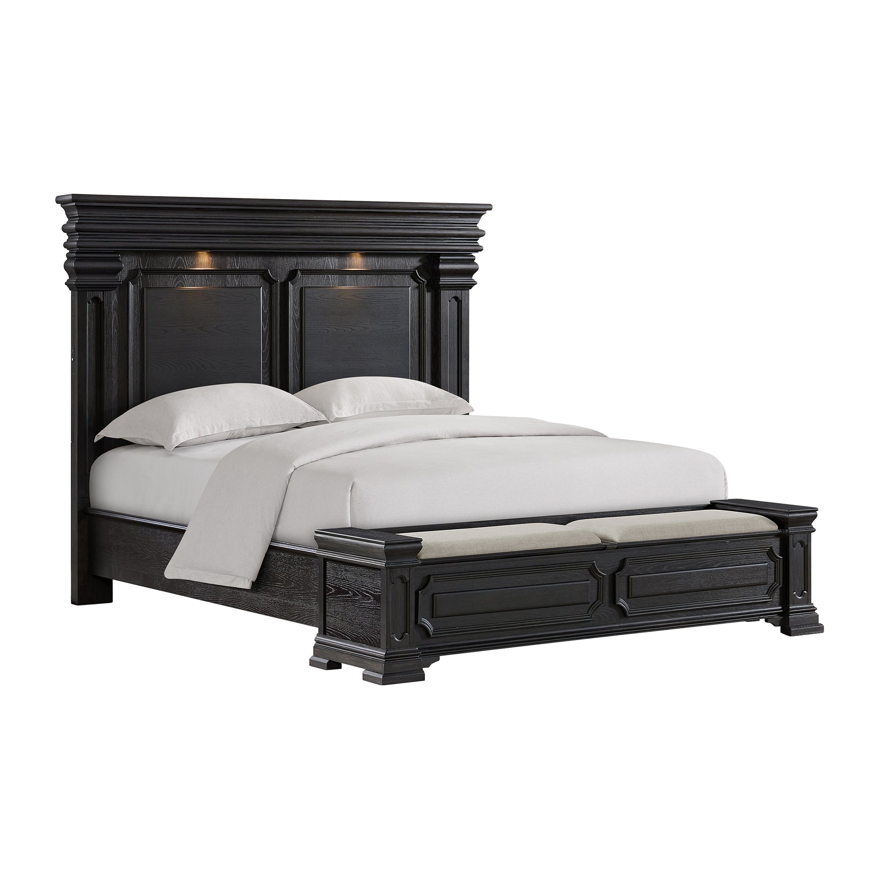 Kings Court King Storage Bed in Black - Tampa Furniture Outlet