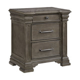 Kings Court 3-Drawer Nightstand (Sliding Top) in Grey - Tampa Furniture Outlet