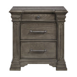 Kings Court 3-Drawer Nightstand (Sliding Top) in Grey - Tampa Furniture Outlet