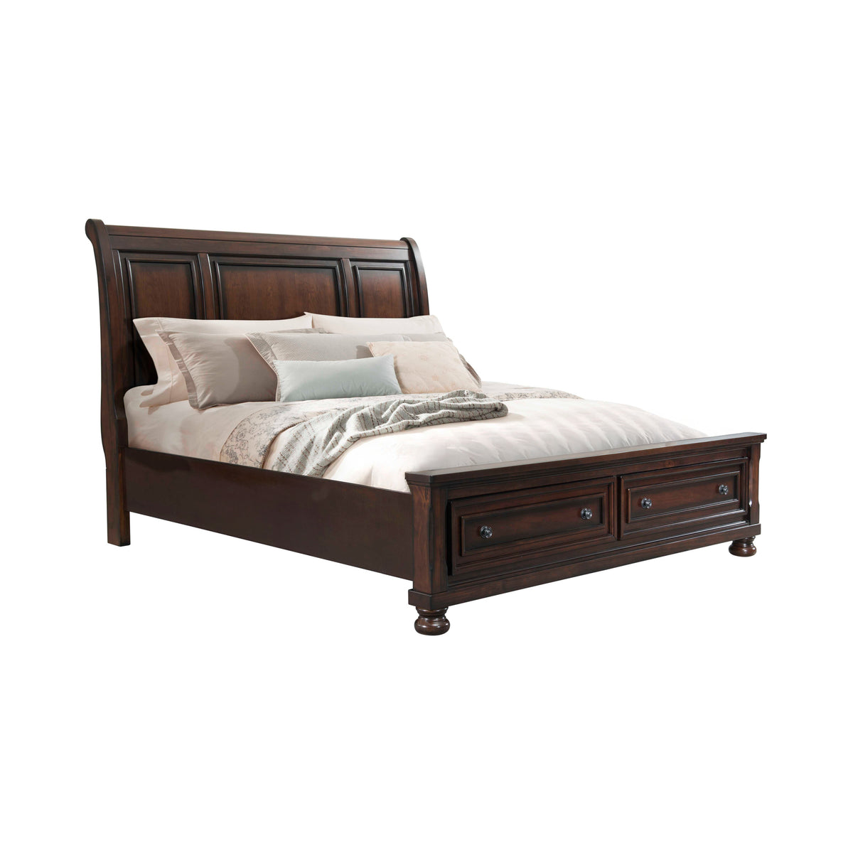 Kingston Queen Bed W/Storage Footboard and Non-Storage Rails