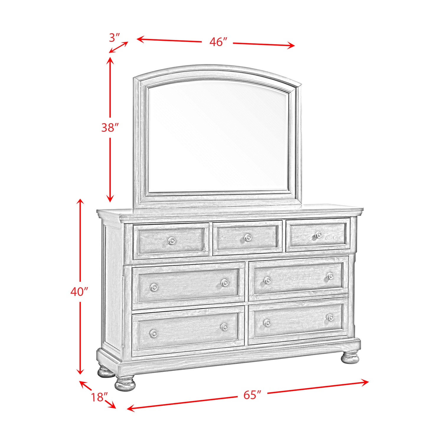 KINGSTON DRESSER & MIRROR - Tampa Furniture Outlet