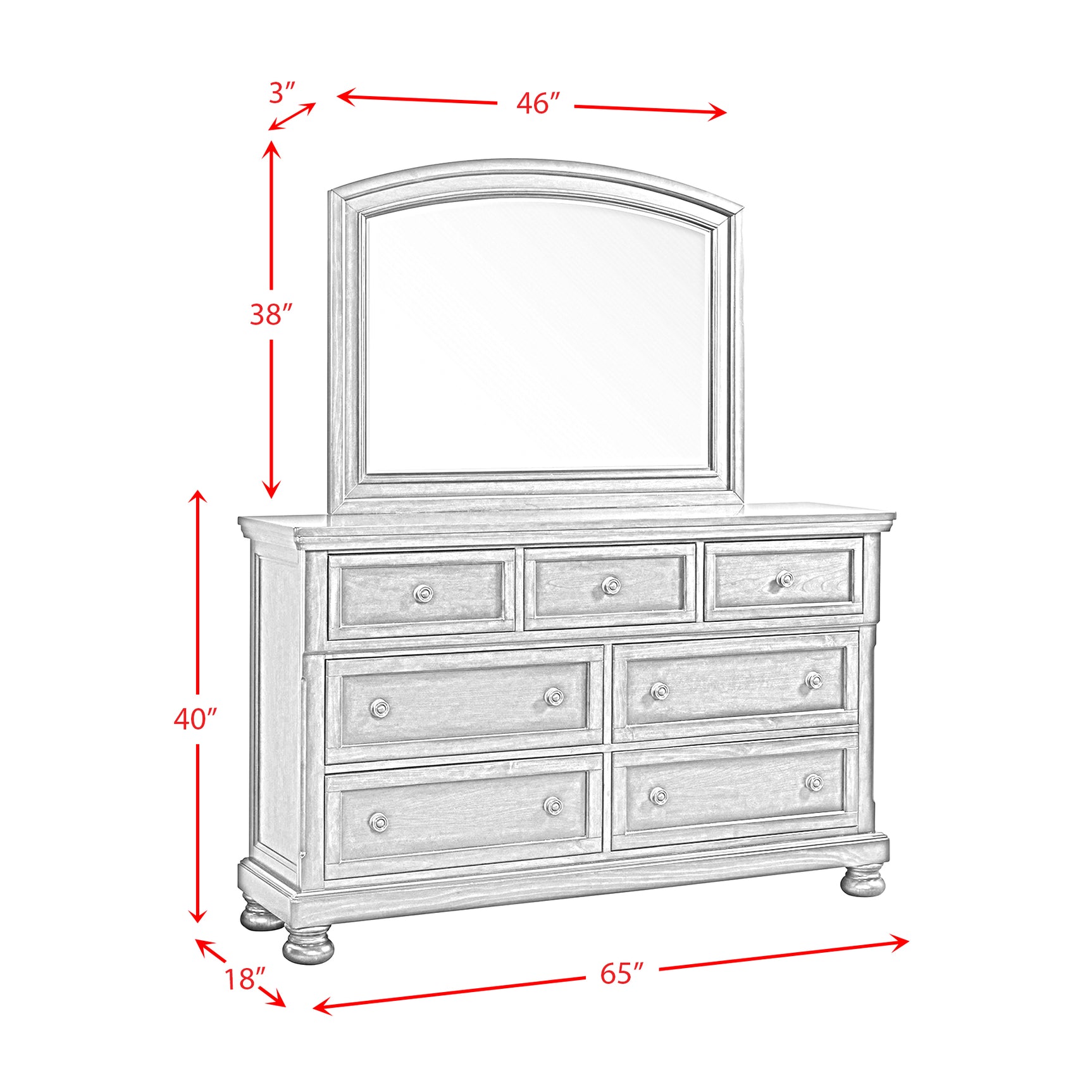 KINGSTON DRESSER & MIRROR - Tampa Furniture Outlet