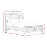 Kingston King Bed W/Storage Footboard and Non-Storage Rails - Tampa Furniture Outlet