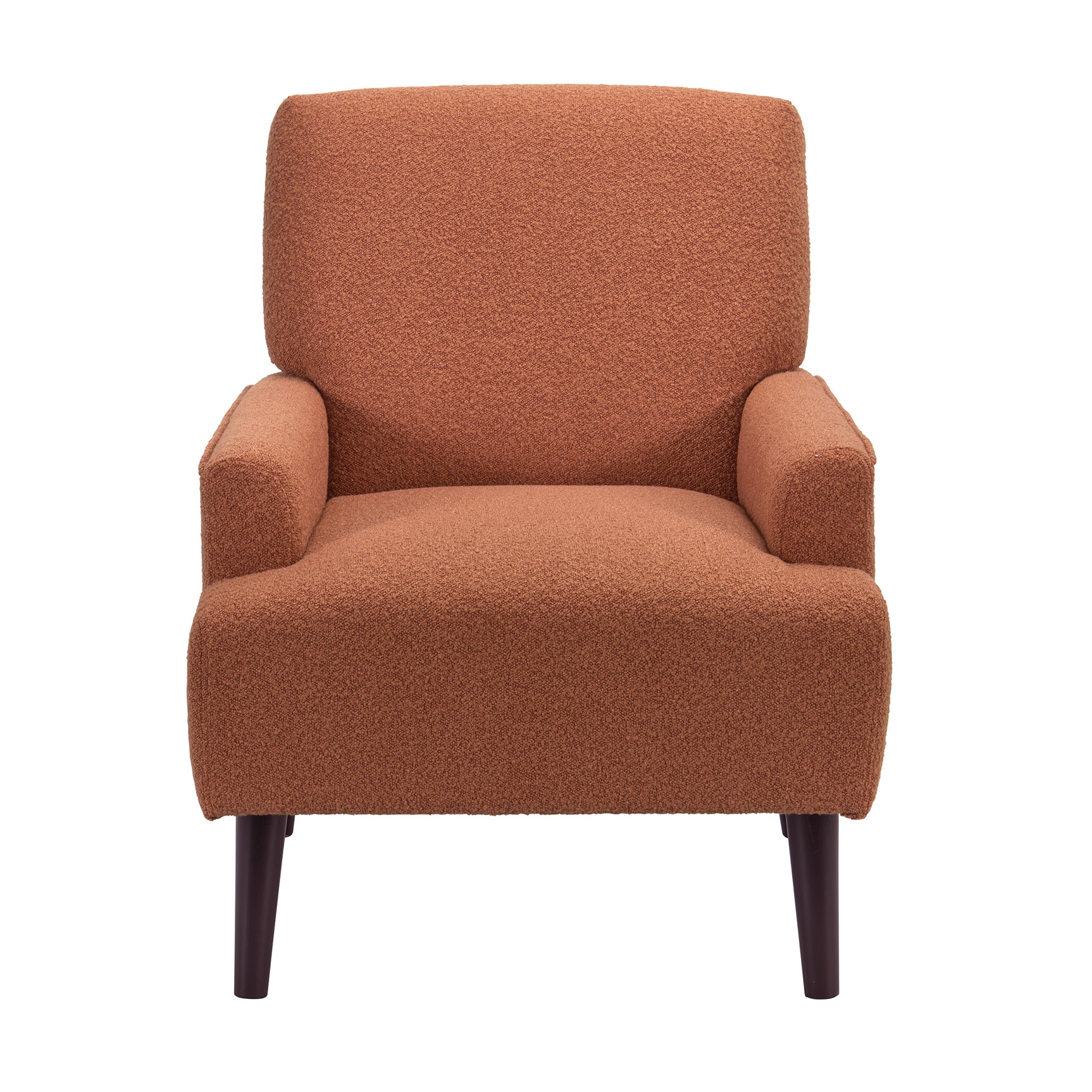 Kiwi Chair in 8077 Boucle Orange & Espresso - Tampa Furniture Outlet