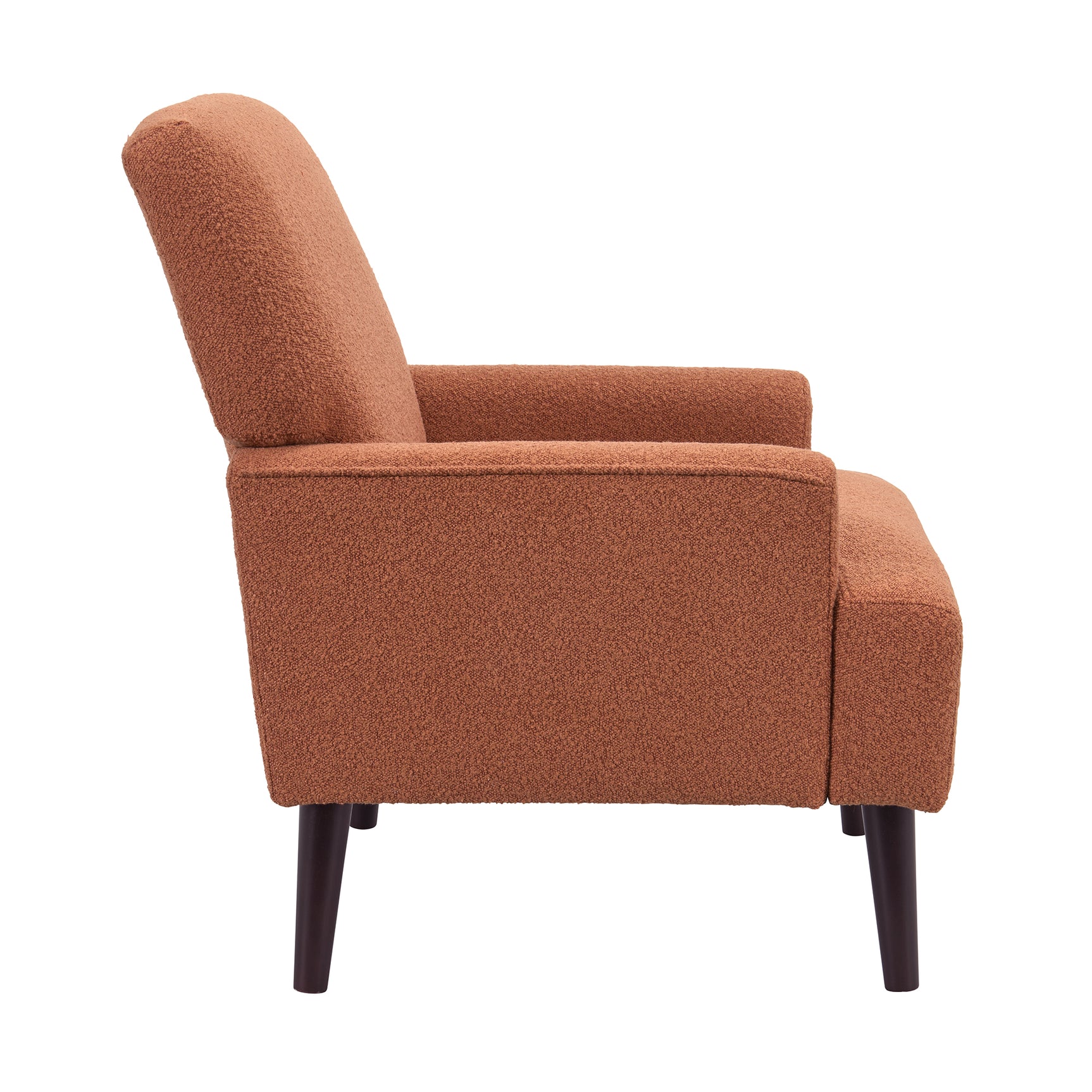 Kiwi Chair in 8077 Boucle Orange & Espresso - Tampa Furniture Outlet
