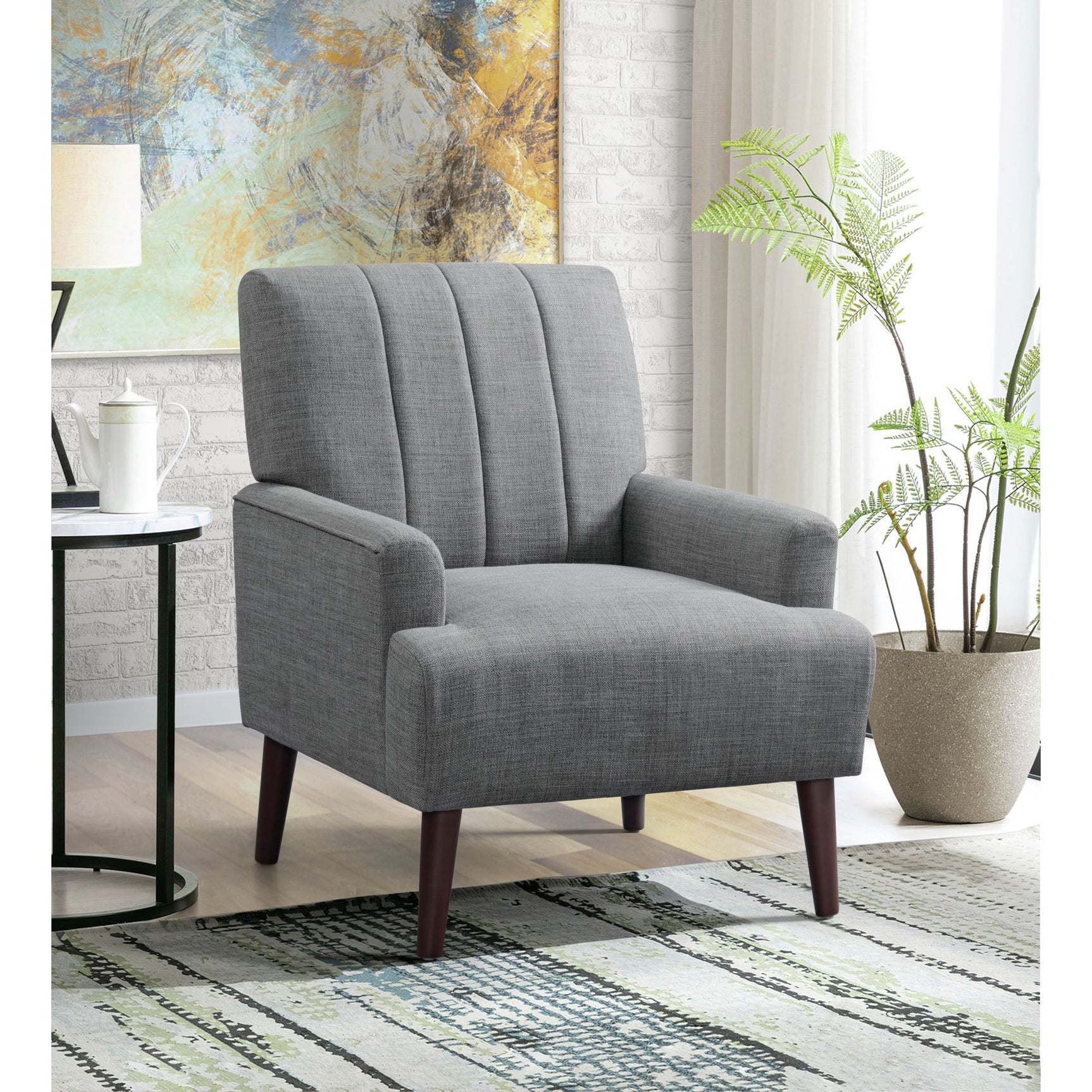 Kiwi Chair with Channel Back in Palmer Grey – SKU U-4410-4551-100C | Elements