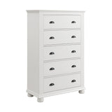 Kona 5-Drawer Chest in White - Tampa Furniture Outlet