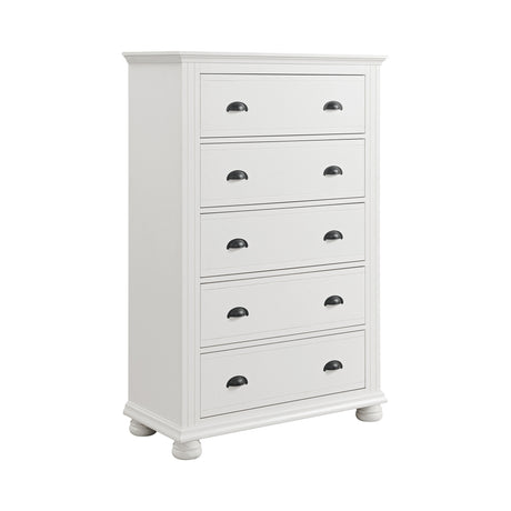 Kona 5-Drawer Chest in White