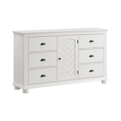 Kona 6-Drawer Dresser in White