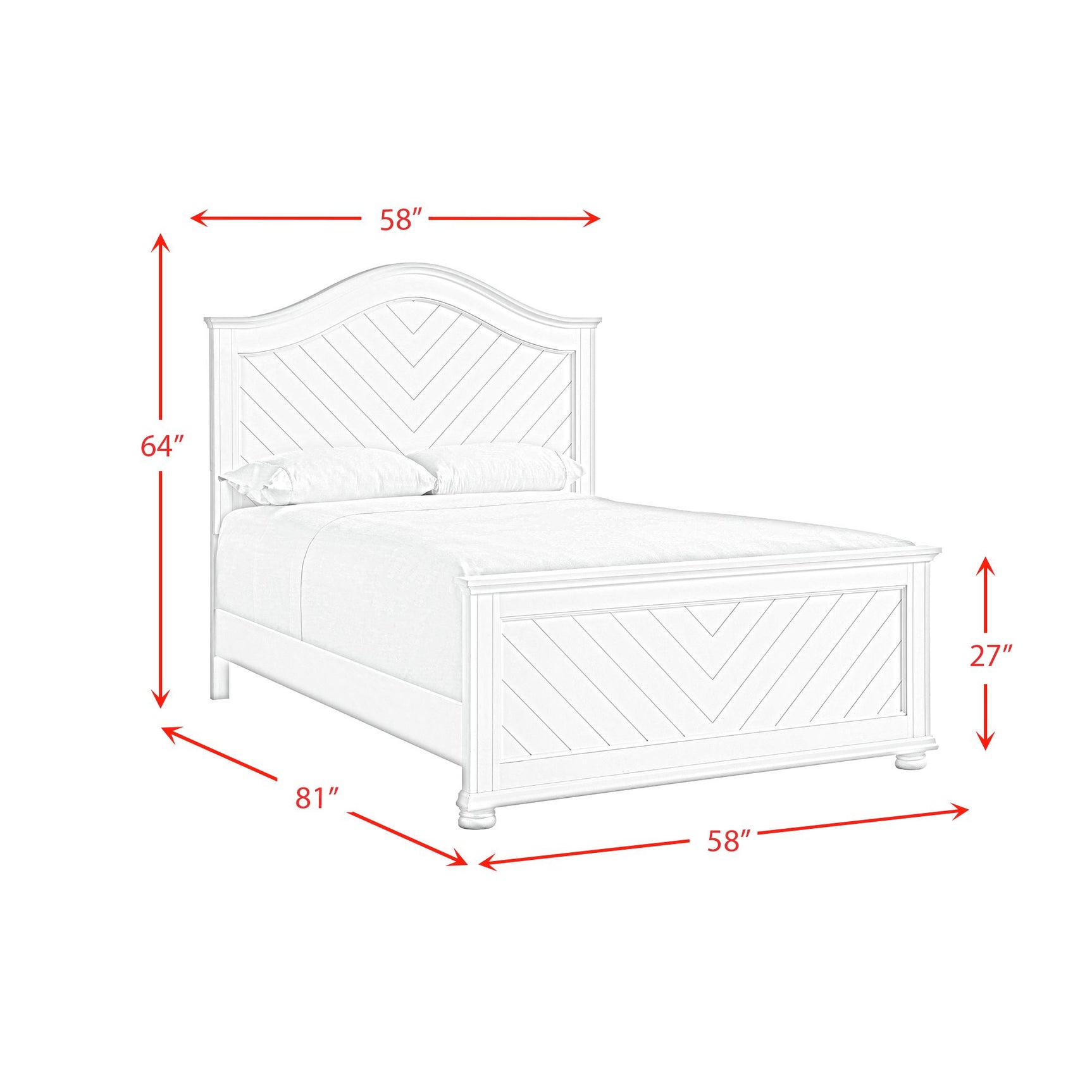 Kona Full Panel Bed in White - Tampa Furniture Outlet