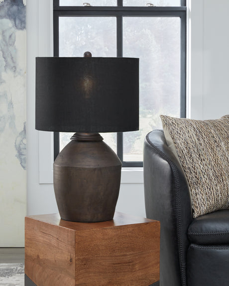 Tampa Furniture Outlet - Ashley Furniture - Naareman Lighting - 2-Piece Lamp Set / Metallic Black - L100804X2