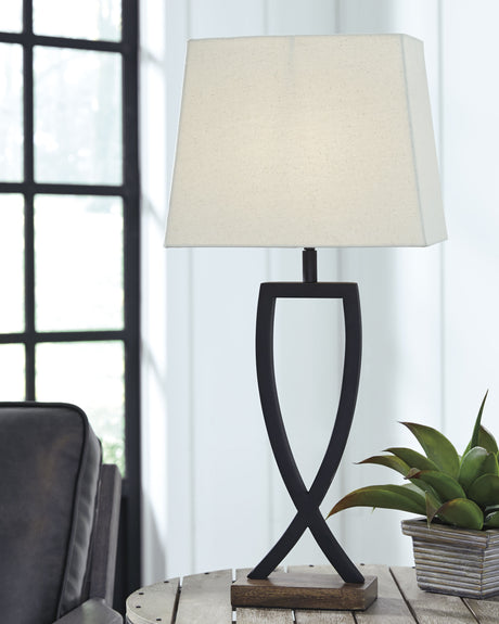 Tampa Furniture Outlet - Ashley Furniture - Makara Lighting - Metal Table Lamp (Set of 2) / Black/Brown - L204174