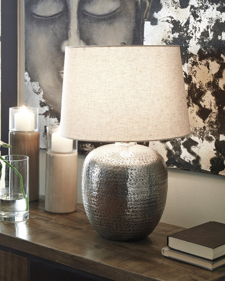 Tampa Furniture Outlet - Ashley Furniture - Magalie Lighting - Table Lamp (Set of 2) / Antique Silver Finish - L207314X2