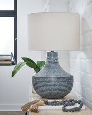 Tampa Furniture Outlet - Ashley Furniture - Schylarmont Lighting - 2-Piece Lamp Set / Antique Gray/White - L207474X2