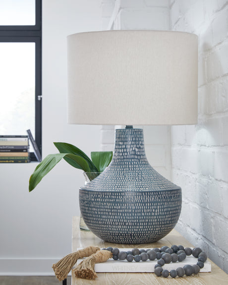 Tampa Furniture Outlet - Ashley Furniture - Schylarmont Lighting - 2-Piece Lamp Set / Antique Gray/White - L207474X2