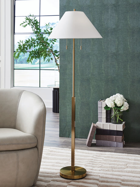 Tampa Furniture Outlet - Ashley Furniture - Haigwood Lighting - Metal Floor Lamp (1/CN) / Gold Finish - L208471