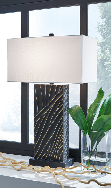 Tampa Furniture Outlet - Ashley Furniture - Bartlen Lighting - 2-Piece Lamp Set / Black/Gold Finish - L235774X2